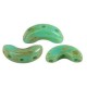 Cuentas de vidrio Arcos® par Puca® - Opaque green turquoise travertin 63130/86800